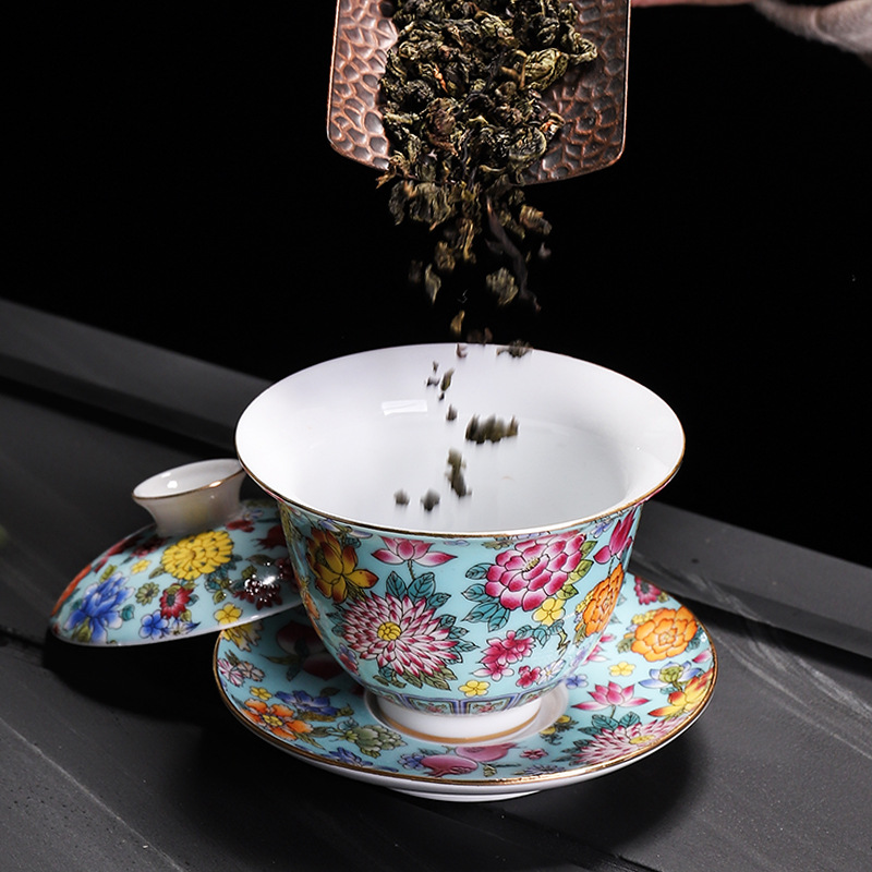 HMLOVE White Porcelain Sancai  - Matcha Bowl Chawan ulasan dan harga