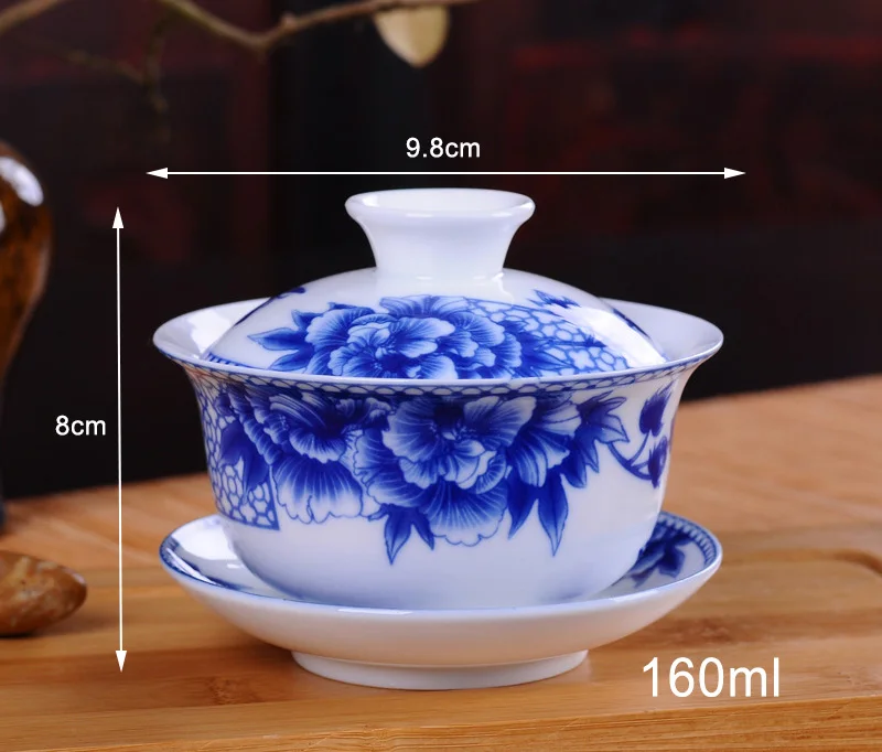 White Porcelain Blue and White - Matcha Bowl Chawan ulasan dan harga
