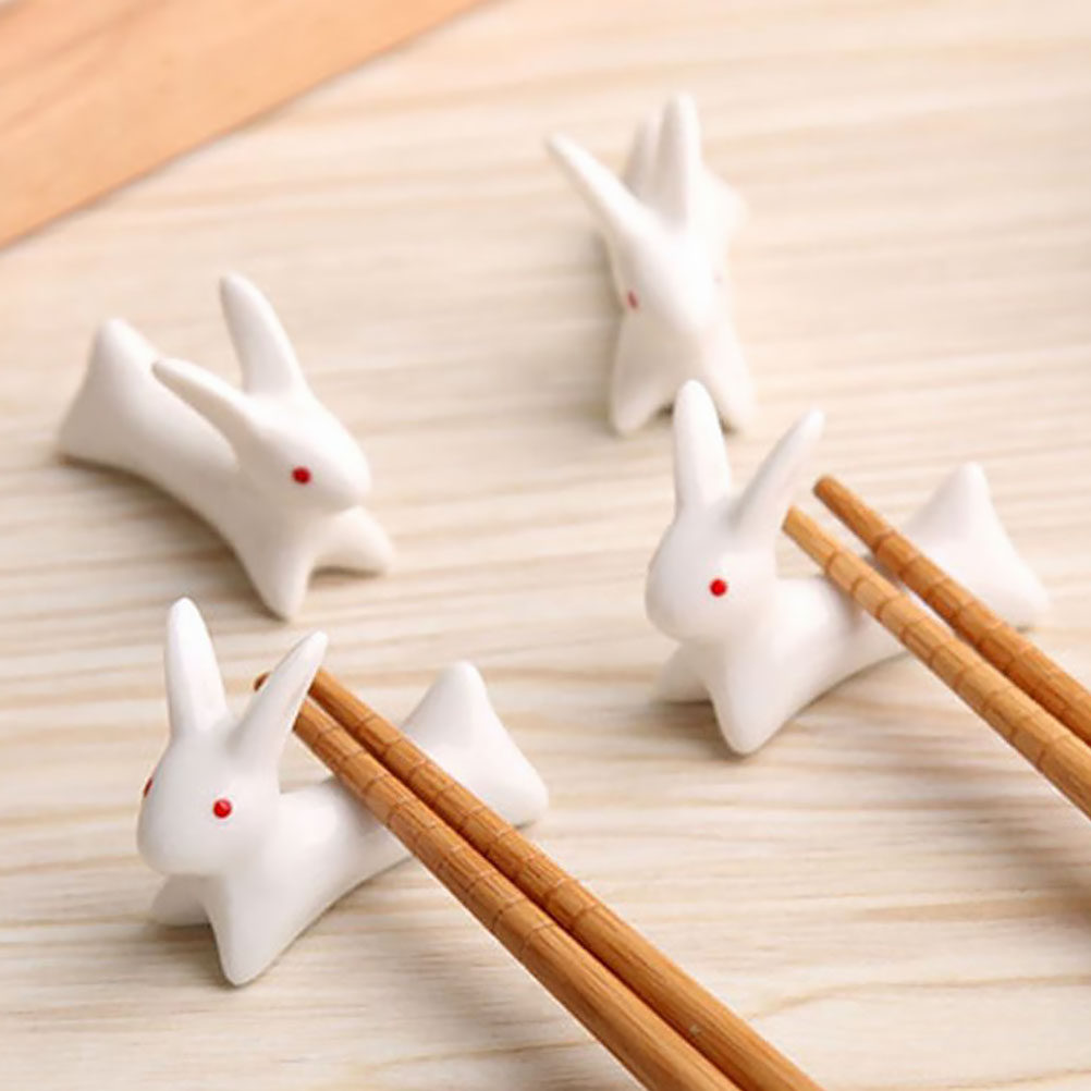 10Pcs Cartoon Rabbit Ceramic C - Chopstick Rest Ceramic ulasan dan harga