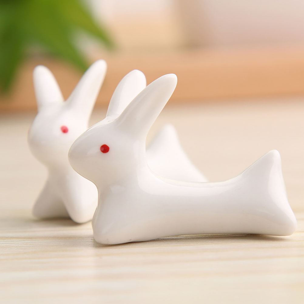 10Pcs Cartoon Rabbit Ceramic C - Chopstick Rest Ceramic ulasan dan harga