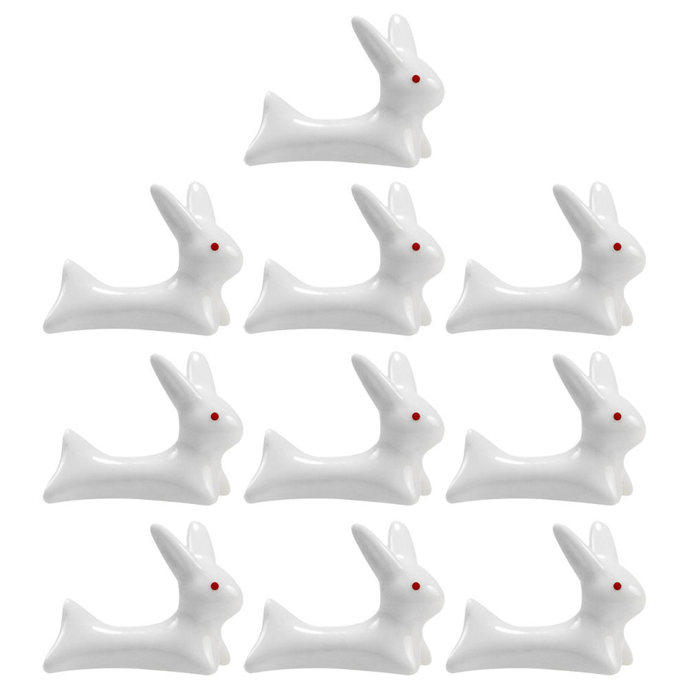 10Pcs Cartoon Rabbit Ceramic C - Chopstick Rest Ceramic ulasan dan harga