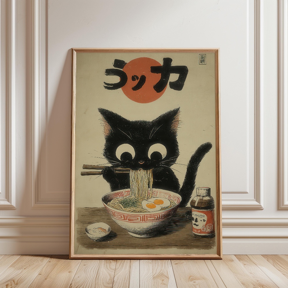 Black Cat Eating Ramen Rainy G - Lifestyle Of Japanese ulasan dan harga