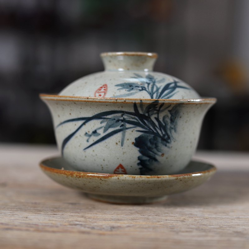 Handpainted Chinese Sancai Gai - Matcha Bowl Chawan ulasan dan harga