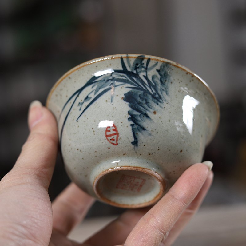 Handpainted Chinese Sancai Gai - Matcha Bowl Chawan ulasan dan harga